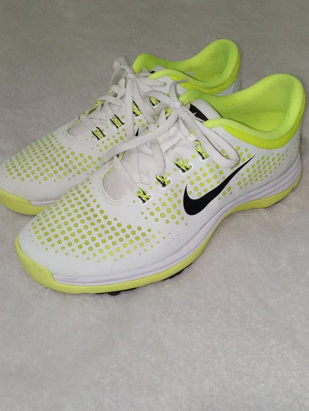 Nike Lunar Empress Golf Shoes Womens Size 7 White Volt Lunarlon 628537-101